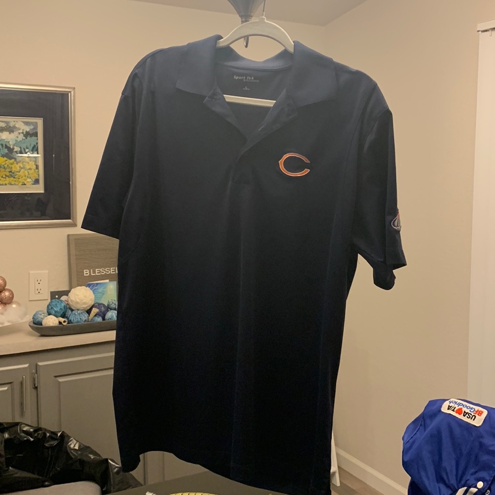 Sport Tek navy blue Chicago Bears polo tee